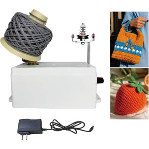 Orcair Electric Yarn Winder Crochet Kit,Efficiently Make Neat 4 oz Yarn Cake Adjustable Automactic woolwinder,Good Helper for Knitting Enthusiast,Low Noise