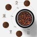 Secura Electric Coffee Grinder and Spice Grinder with Stainless Steel Blades, 2 Removable Bowls, Black