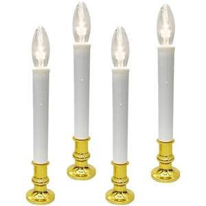 9 Pack Christmas Battery Operated LED Window Candles with Timer, Christmas Window Candles Lights with 3V Ultra-Bright LED Bulbs for Halloween Decorations Indoor Windows Mantels Table , 4 Suction Cups