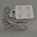 Surge Protector Power Strip - HANYCONY 8 Outlets 4 USB (2 USB C) Charging Ports, Multi Plug Outlet Extender, 5Ft Braided Extension Cord, Flat Plug Wall Mount Desk Charging Station for Home Office ETL (White)