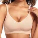 Vertvie Womens Seamless Bra No Underwire Comfort Push Up Bras Buttery Soft Wireless Bralette Full Coverage Sport Everyday Bra Small