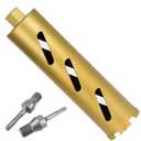 5" Dry Core Drill Bits for Cured Concrete with Rebar Brick Blonck Masonry etc 12.2in/310mm Drilling Depth10mm Diamond Segment Height2 Adapters