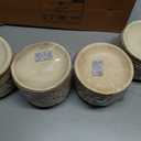 ECO SOUL Palm Leaf Like Bamboo Plates, 6 Inch Round, 100 Pack Bulk Disposable Appetizer & Dessert Tableware, Compostable Biodegradable Natural Wooden Small Party Plates for Wedding, Catering, Events