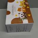 Cute Kawaii Cat Coffee Mugs with Lids,Christmas Birthday Gifts For Women Friends Kids,Funny Novelty Tea Cups,2Set (Brown and yellow)