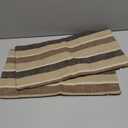 2 Pieces Decorative Classic Retro Stripe Throw Pillow Cover Soft Faux Linen Modern Farmhouse Lumbar Cushion Case for Sofa Bedroom Car 12 x 20 Inch Black Brown Mixed