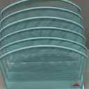 Inclined Desk File Organizer, 5-Section Vertical File Folder Holder Stand Metal Rack File Sorter for Office Classroom Desktop Organization (1Pack, Aqua)