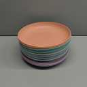 12 Pcs Unbreakable Deep Dinner Plates Set, 10 inch Reusable Plastic Wheat Straw Plates, Microwave and Dishwasher Safe Plate for Kitchen, Lightweight Plate for Dessert, BPA Free, 6 Colors