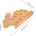Wood Easter Deviled Egg Tray, 15.3" Bunny Shaped Deviled Egg Platter with 21 Slots, Solid Wooden Holder for Countertop, Reusable Serving Board for Charcuterie, Brunch & Holiday Party