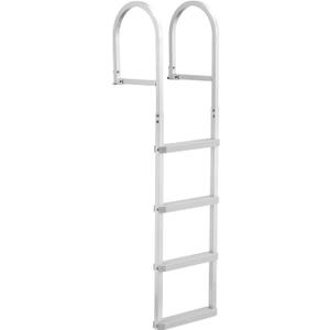 VEVOR Removable Dock Ladder, 4 Steps, Aluminum Alloy Pontoon Boat Swim Ladder, with Non-Slip Wide PP Steps, 500 lbs Weight Capacity, Quick Release Design, for Lake Swimming, Pool, Marine Boarding