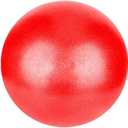 9 Inch Exercise Pilates Mini Yoga Balls Barre for Home Stability Squishy Training Physical Therapy Improves Balance with Inflatable Straw(Red)