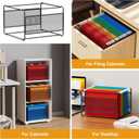 MaxGear Hanging File Organizer Box, Letter Size Hanging Folder Organizer with Smooth Rails, Metal Filing Box for Hanging File Folders, Mesh File Storage Box for Desk, Office, School, Home, Black