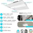 2x2 FT Center Basket LED Troffer Panel Light, 20/30/40W, 3 Color Options 3000K | 4000K | 5000K, Dimmable Drop Ceiling Lights, 2500/3750/5000 Lumens, Damp Rated, 120-277V, DLC Premium (4 Pack)