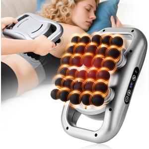 LIARTY 30 Head Massage Gun Set Massage Gun Deep Tissue: Portable 9 Levels 9 Modes - Massager for Legs Waist Neck Back Buttocks Muscles Gifts for Women Men Mom Dad