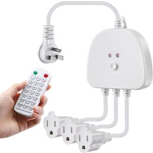 Christmas Light Controller with Remote, Multiple Lighting Effects, Timer, Dusk to Dawn Sensor Control, for Indoor Outdoor Holiday Xmas Lights, Waterproof(3 Channel/14 Functions,White)