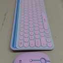 seenda Bluetooth Keyboard and Mouse for iPad, CTU-301 Wireless Multi-Device Connection Bluetooth+2.4G Keyboard Mouse Combo with Tablet Holder for iPad/Macbook/Windows, iOS/Andriod/Phone, Blue & Purple