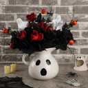 Large Halloween Ghost Vase 11 Inch White Ghost Planter Bucket Pot Cute Gothic Style Decorative Vase Halloween Centerpiece Gift for Flowers Home Display Stand Decoration