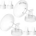 6PCS 20mm Breast Pump Flanges, Duckbill Valves Compatible with Spectra S1/S2/9Plus/Synergy Gold, Motif Luna, Wide-Mouth Bottle Fit, Breast Pump Accessories