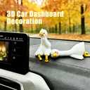 Funny Resin Desk Goose Decor 4 PCS, Mini Cute Goose Figurines for Computer Monitor, Car Dashboard and Rearview Mirror, Office Desk, Photo Frame Decorations Accessories & Housewarming Gifts