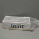 DRASTAR Mail Organizer, Mail Holder with 2 Slots, White Mail Basket for Wall Mount, Wooden Desk Mail Organizer, Envelope Holder for Home Office Decor