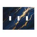 Qwrvxjis Navy Blue Goldabstract Marble Light Switch Cover 3 Gang Triple Toggle Minimalist Luxury Glitter Decorative Switchplates Electrical Faceplate Wall Plate Dimmer for Home Bathroom Kitchen