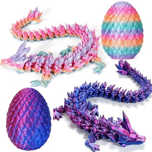 3D Printed Dragon Egg with Dragon Inside, 3D Printer Dragon Egg Fidget Toy, Mystery Dragon Egg Mythical Pieces Dragon in Egg (2 Pack -A)