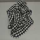 HunnmingRe 1 Pcs White and Black Plaid Gingham Ruffle Table Runner 72 x 13.8'' Farmhouse Buffalo Table Runner 100% Cotton Scalloped Long Dresser Scarves for Dining Room, Kitchen Rustic Home Decor