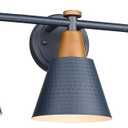 FEMILA Bathroom Vanity Light, 3-Light Modern Bathroom Light Fixture with Hammered Metal Shade Finish, Dark Blue Wall Sconce Lamp Lighting for Bedroom, 4FG59B-3W Blue (22")