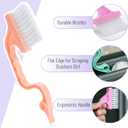 Slick- Window Track Cleaning Brush, 4 Pack, Pastel Colors Ergonomic Handle, Built-in Scraper, Multipurpose, Window Track Cleaning Tools