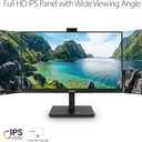 ASUS 27 1080P Video Conference Monitor (BE279QSK) - Full HD, IPS, Built-in Adjustable 2MP Webcam, Mic Array, Speakers, Eye Care, Wall Mountable, Frameless, HDMI, DisplayPort, VGA, Height Adjustable