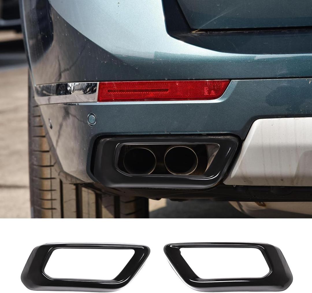 Stainless Steel Exterior Accessories Exhaust Muffler Tail Pipe Trim Cover For BMW X5 G05 X7 G07 2019-2024 Auto Pipe Throat Exhaust Outputs,Tail Throat Vent Decorative Accessories (Style B, Black)