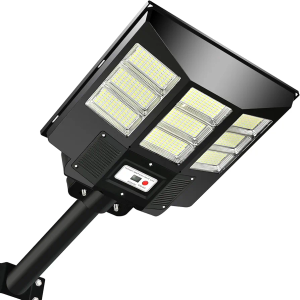 Solar Street Light Outdoor Waterproof, Radar Motion Sensor Solar Flood Light Dusk to Dawn Outdoor Solar Powered Security Light with Remote Control for Parking Lot Squares