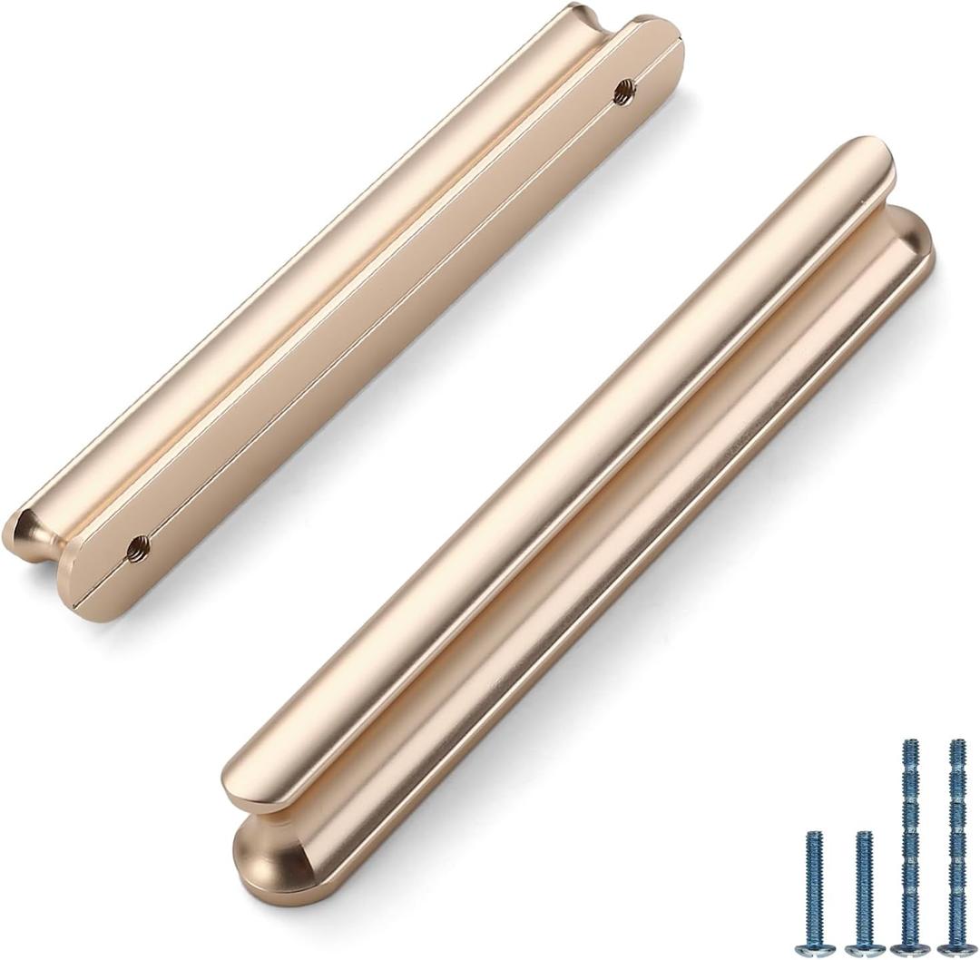 6 Pack 3.75 Inch(96mm) Brushed Gold Kitchen Cabinet Pulls, Gold Cabinet Handles Kitchen Cabinet Hardware for Cupboard Drawer Handles Gold Dresser Pulls