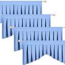 Valances for Windows and Bedroom - Light Sky Blue Rod Pocket Blackout Valances, Pack of 4 (39" W x 20" L)