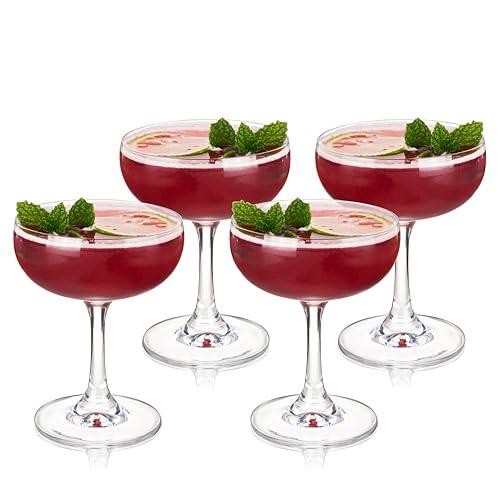 True Coupe Glass, Martini Glasses for Cocktail Party, Perfect for Espresso Martini, Manhattan, Champagne, Elegant 7 oz Glassware for Home Bars, Wedding Gifts, Margarita Glasses Set of ((2))