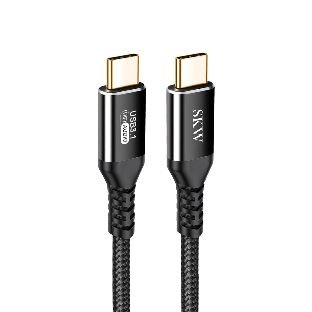 SKW USB C to USB C 3.1 Cable, High Speed Type C 10Gbps 4K Video Data Transfer 60W(5A) Charger Cable with E-Marker 9.8ft / 3M