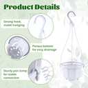 Roshtia 24 Pcs Hanging Plastic Planter Pot with Hook Flower Pots Baskets Hanging Nursery Planter Holder for Outdoor Indoor Plant Garden(Ceramic White,3.7 Inch)