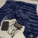 Portable Cordless Heating Pad for Neck, Shoulders & Back - Rechargeable Battery Operated Heating Pad with 3 Heat Settings, Birthday Gift for Women, Weighted Neck Warmer for Pain Relief (Navy Blue)