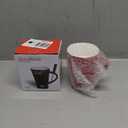 AMZWISH Mini Sweet Fondue Cup, Ceramic Coffee Warmer Mug, Portable Chocolate Melting Cup with Fork for Cheese, Great for Adult/Kids for Camping/Date/Movie Night/Birthday/Wedding Gifts (Red)