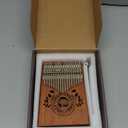 Kalimba 17 Key Thumb Piano, Portable Mahogany Mbira Finger Piano with Instruction, Carrying Bag, Tune Hammer, Holiday Gift for Kids, Light Brown - Musical Instruments for Kids