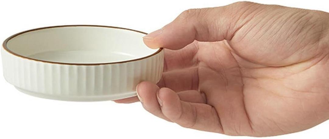 4 Pack Simple Seasoning Dish in Solid color, Kitchen Utensils - Pearl White