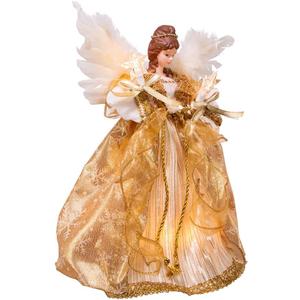 Kurt S. Adler 12-Inch UL 10 Clear Light Gold Angel Treetop, Multicolor