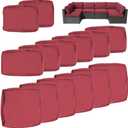 14Pcs Outdoor Cushion Covers Replacement Washable w/Zipper for 6-Seaters Sofa Patio Slipcovers Set Seat and Back Covers Only-23.6x23.6x4inch