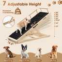 Dog Ramp for Bed - 52.9" Long Adjustable 12" to 28" Wooden Pet Ramp for Small Large Older Dogs - Dog Ramps for High Beds Couch Car - Dog Steps with High Traction Mat & Safety Side Rails Up to 250LB