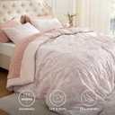 Bedsure Pink Twin XL/Twin Comforter Set for Girls, GentleSoft 2 Pieces Bow Comforter with 1 Pillow Sham, Twin Size Bedding Sets for Girls Pink Room Decor Aesthetic Bedroom Decor, 68x88 Inches
