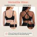 SHAPERMINT Bralettes for Women with Support - Adjustable Wireless Support Bra, Full Coverage No Underwire Seamless Bra (Black, XXXL)