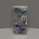 Abbery for iPhone 17 Pro Max Case Clear with Pressed Dry Real Flower Design Cute Bling Glitter Soft TPU Shockproof Protective Women Girl's Purple Floral Phone Case for iPhone 17 Pro Max