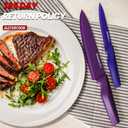 Astercook Knife Set, 12 Pcs Color-Coded Kitchen Knives Set, 6 Color Anti-Rust Coating Stainless Steel Chef Knife Sets with 6 Blade Guards Dishwasher Safe