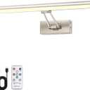 Picture Light, 16 inches Art Light, Picture Light Battery Operated,3CCT Picture Lights for Wall,Battery Operated Wall Lights,Gallery Light for Wall,Photo,Library (Satin Nickel)