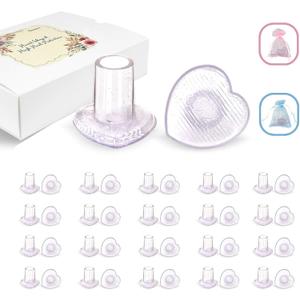 20 Pairs High Heel Protectors, Heart Shaped Glittery Clear Heel Stoppers for Women Shoes, Perfect for Outdoor Graden Party and Weddings, Pink (20 Count (Pack of 1))