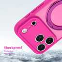 AIGOMARA Phone Case for iPhone 17 Pro 6.3 Inch [Compatible with MagSafe] Hot Pink Magnetic Kickstand Case with Screen Protector Soft TPU + Hard PC Shockproof Phone Cover for Women Men